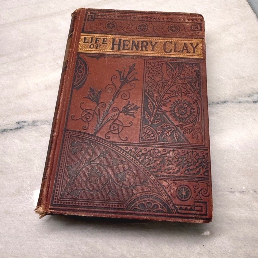 Antique book Life and Public Services of Henry Clay 1848 w/ news clipping photo